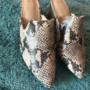Snakeskin Patterned Women's Mules